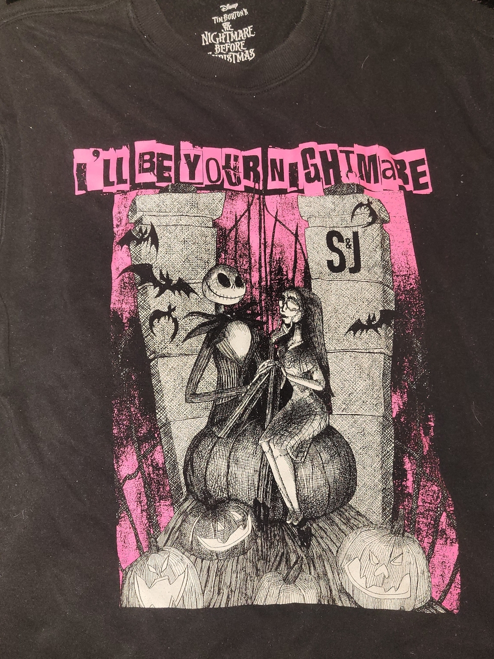 Disney Black & Pink The Nightmare Before Christmas Graphic Tee